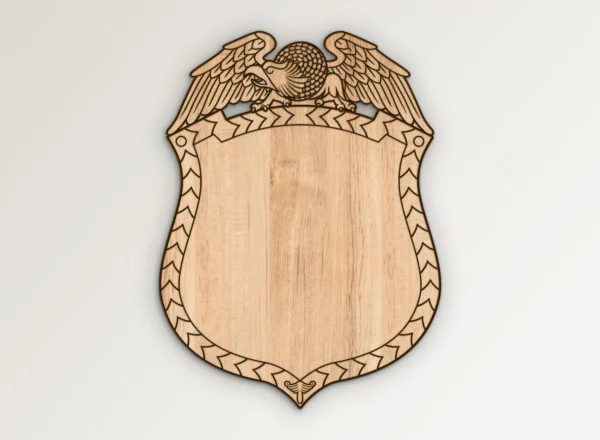 Blank Eagle Topped Badge v1 SVG Vector911