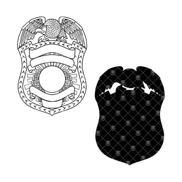 Blank Eagle Topped Police Badge v11 - Image 3