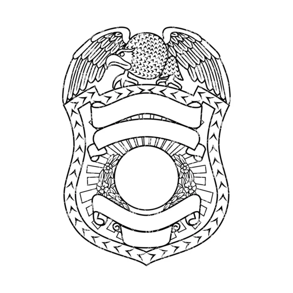 Blank Eagle Topped Police Badge v11 - Image 2