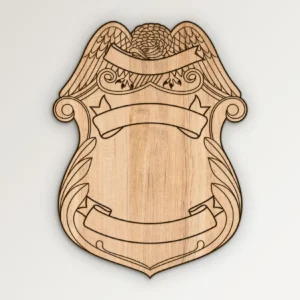 Blank Eagle Topped Badge Design v18 SVG Vector911