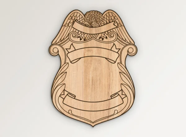 Blank Eagle Topped Badge Design v18 SVG Vector911