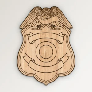 Blank Eagle Topped Shield Badge v21 SVG Vector911