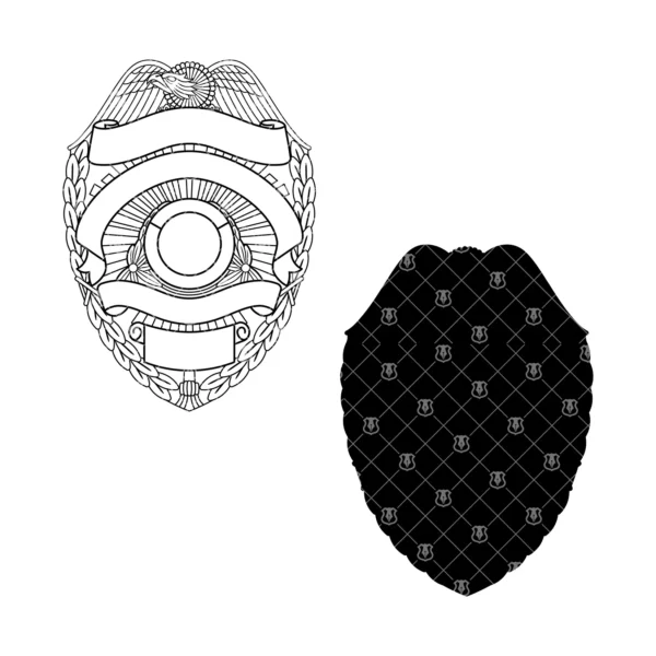 Blank Police Badge with Eagle Design v23 - Image 3