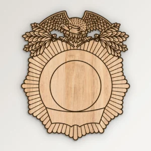 Blank Eagle Topped Police Badge v38 SVG Vector911