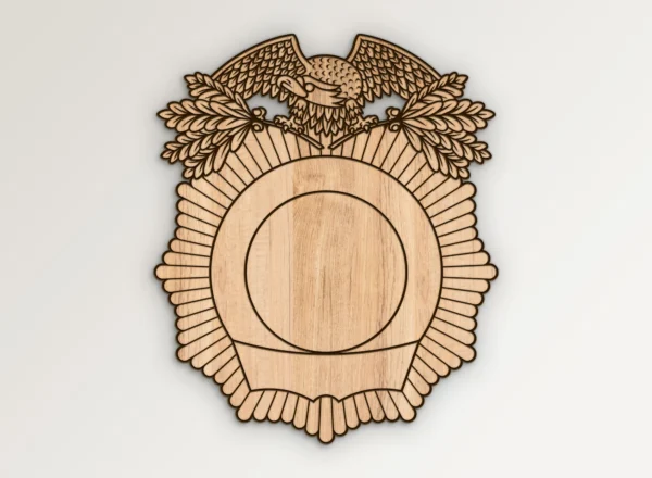 Blank Eagle Topped Police Badge v38 SVG Vector911