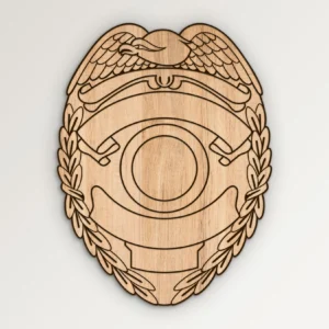 Blank Eagle Topped Police Badge Design v39 SVG Vector911