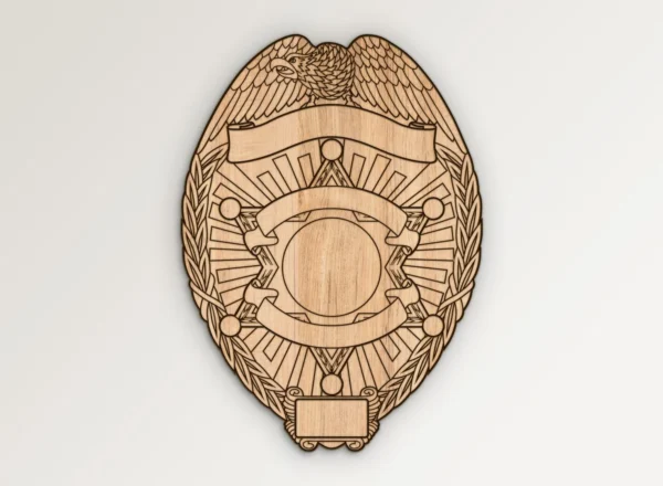 Blank Eagle Topped Badge Design v5 SVG Vector911