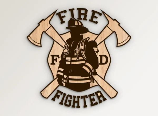 Fire Fighter Crossed Axes FD Graphic SVG Vector911