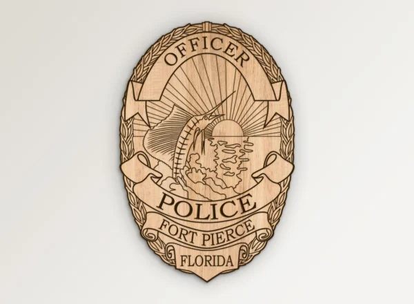 Fort Pierce Florida Police Officer Badge SVG Vector911