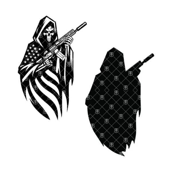 American Grim Reaper Rifle Flag Graphic - Image 3