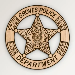 Groves Texas Police Department Badge SVG Vector911