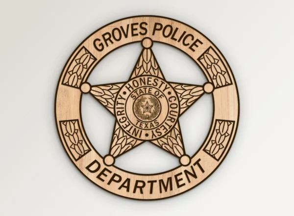 Groves Texas Police Department Badge SVG Vector911