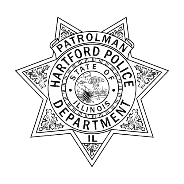 Hartford Illinois Police Patrolman Badge - Image 2