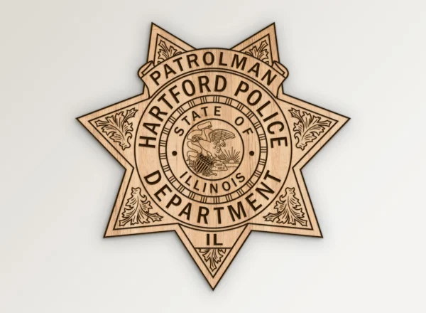 Hartford Illinois Police Patrolman Badge SVG Vector911