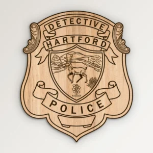 Hartford Connecticut Police Detective Badge SVG Vector911