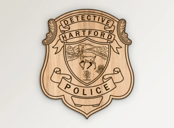 Hartford Connecticut Police Detective Badge SVG Vector911