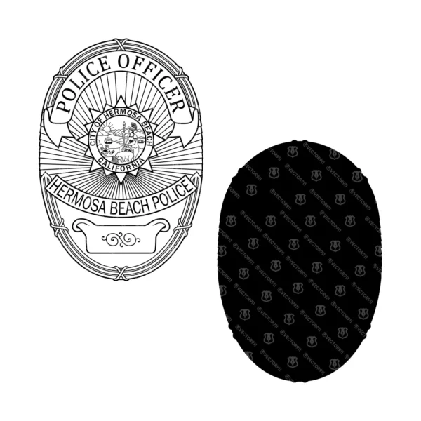 Hermosa Beach California Police Officer Badge - Image 3