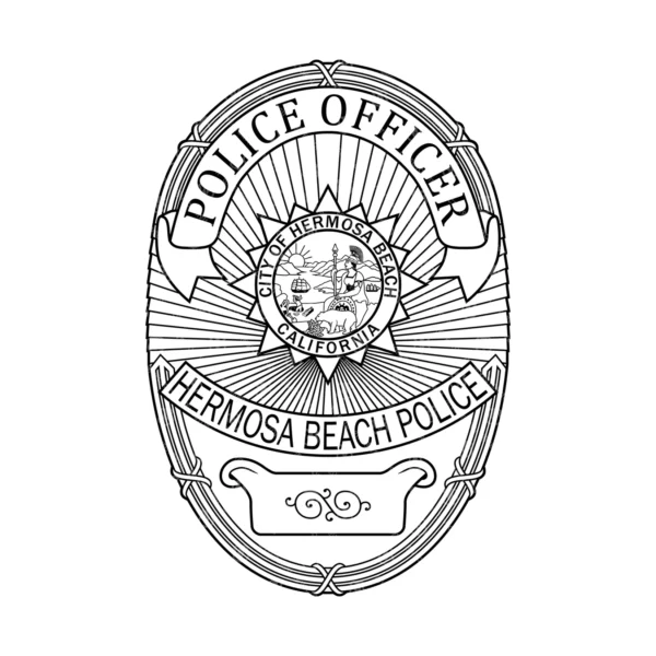 Hermosa Beach California Police Officer Badge - Image 2