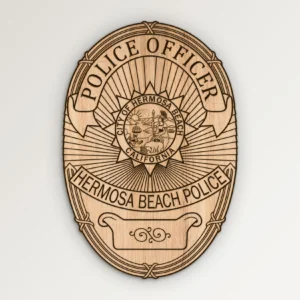 Hermosa Beach California Police Officer Badge SVG Vector911