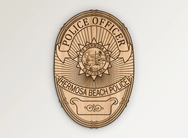 Hermosa Beach California Police Officer Badge SVG Vector911