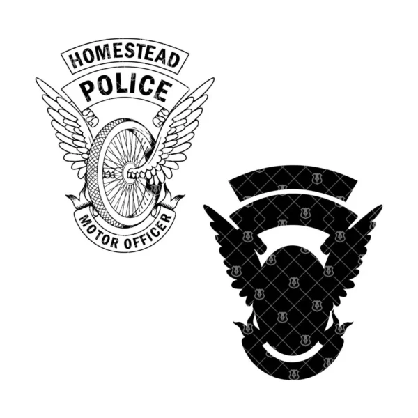 Homestead Florida Police Motor Officer Wings Emblem - Image 3