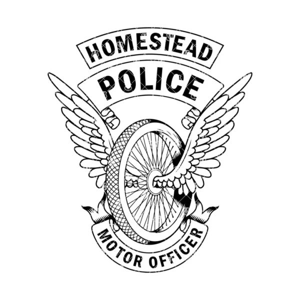 Homestead Florida Police Motor Officer Wings Emblem - Image 2