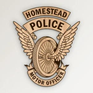 Homestead Florida Motor Officer Motorcycle Wings Emblem SVG Vector911