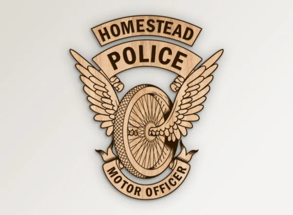 Homestead Florida Motor Officer Motorcycle Wings Emblem SVG Vector911