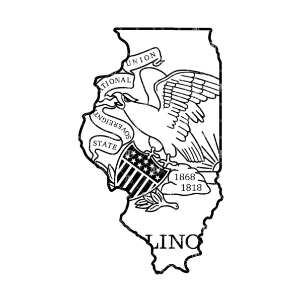 Illinois State Flag Shaped Outline - Image 2