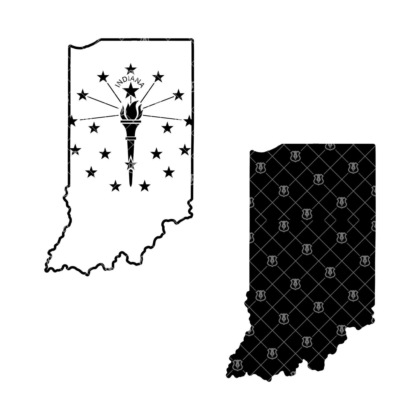 Indiana State Flag Shaped Vinyl Sticker – Decal For Car, Laptop, Or Window (IN)