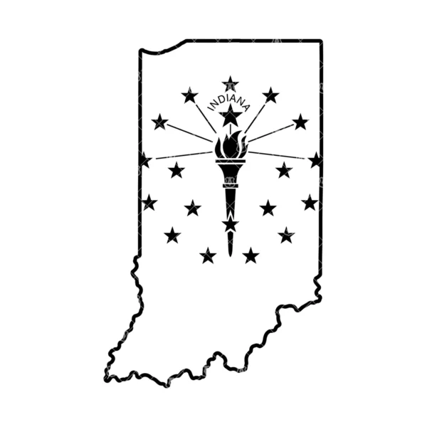 Indiana Flag State Shaped Outline - Image 2