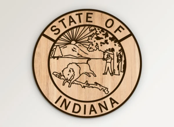 State Seal of Indiana Simple Design SVG Vector911