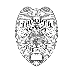 Alternative view of Iowa State Patrol Trooper Badge