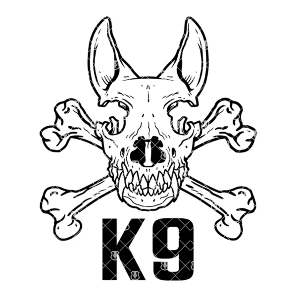 Police K9 Dog Skull Crossed Bones Emblem - Image 2