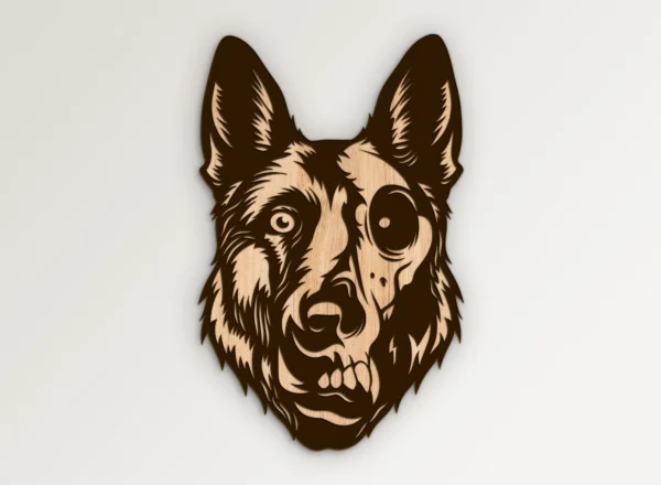 K9 Police Dog Head Half Skull Graphic SVG VECTOR911