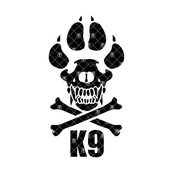 K9 Dog Paw Skull Crossed Bones Graphic - Image 2