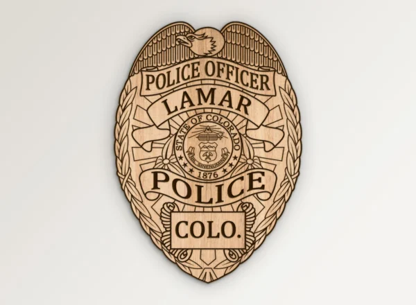 Lamar Colorado Police Officer Badge SVG Vector911