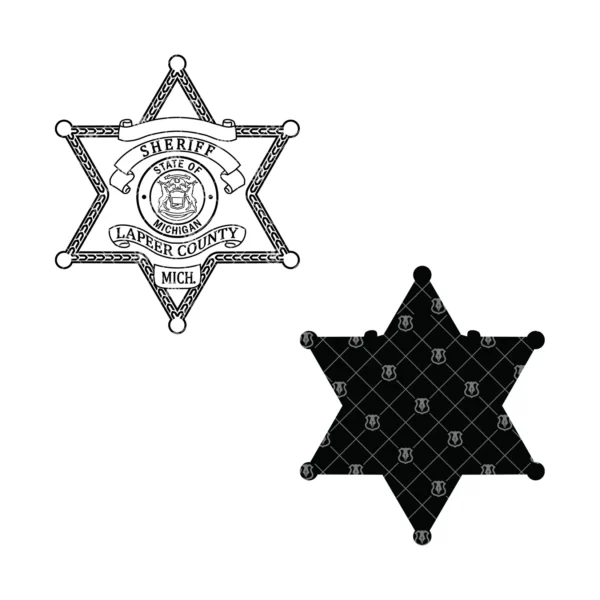 Lapper County Michigan Sheriff Star Badge - Image 3