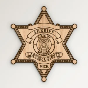 Lapeer County Michigan Sheriff Star Badge SVG Vector911