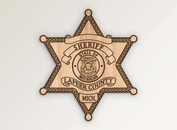 Lapeer County Michigan Sheriff Star Badge SVG Vector911