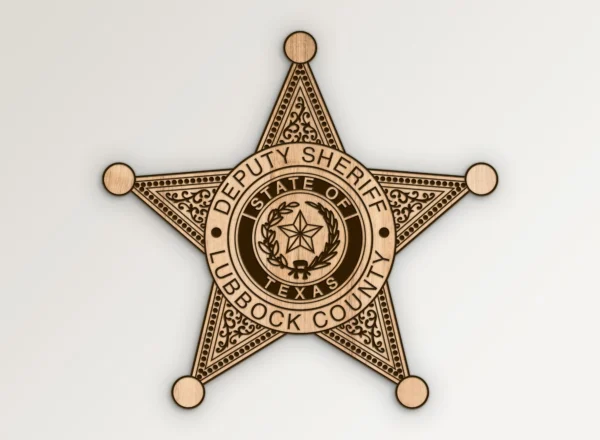 Lubbock County Texas Deputy Sheriff Badge SVG Vector911