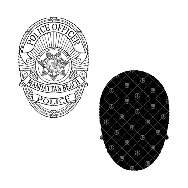 Manhattan Beach California Police Officer Badge - Image 3