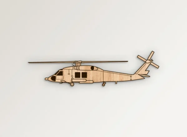 MH 60 Helicopter Side Profile Outline SVG Vector911