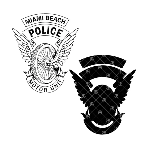 Miami Beach Florida Police Motor Unit Emblem - Image 3