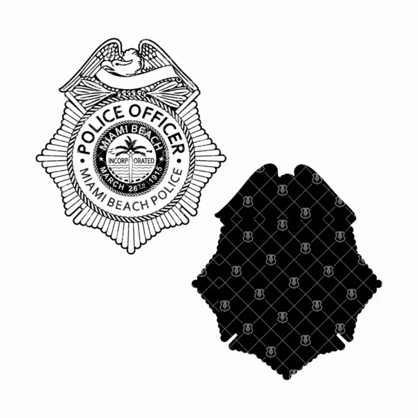 Miami Beach Florida Police Officer Badge - Image 3