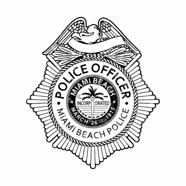 Miami Beach Florida Police Officer Badge - Image 2