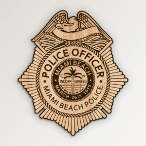 Miami Beach Florida Police Officer Badge SVG Vector911