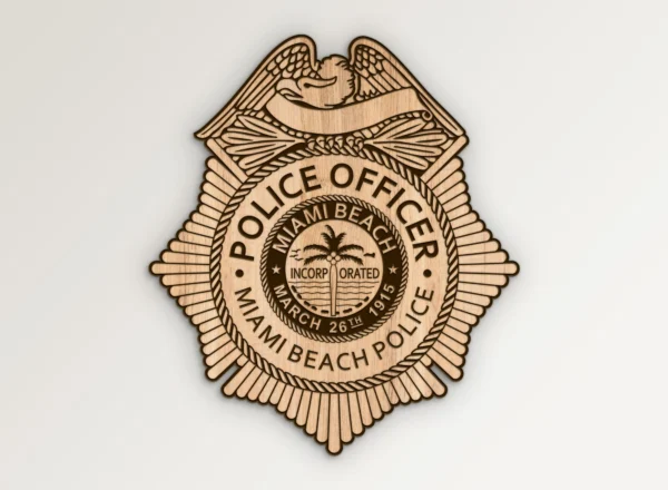 Miami Beach Florida Police Officer Badge SVG Vector911