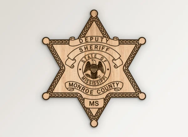 Monroe County Mississippi Deputy Sheriff Star Badge SVG Vector911