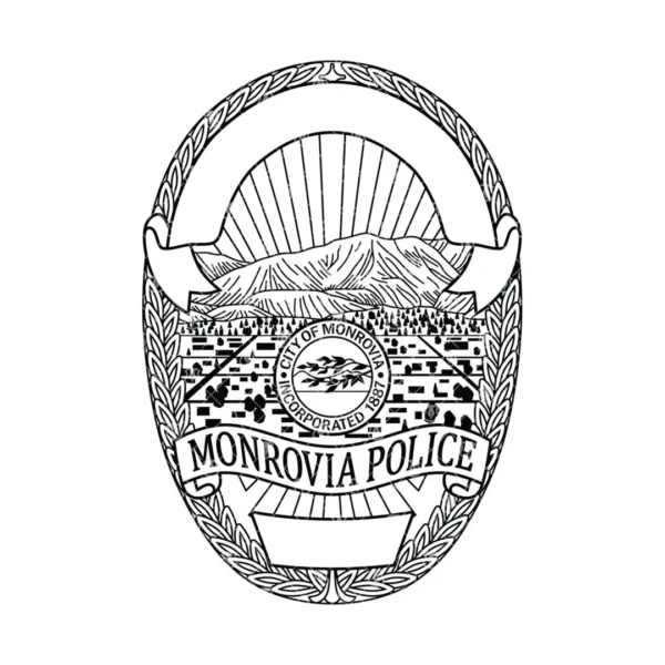 Monrovia California Police Badge - Image 2